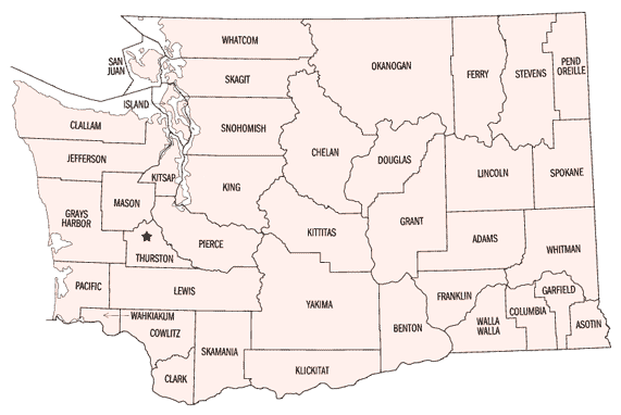 Map of Washington Counties